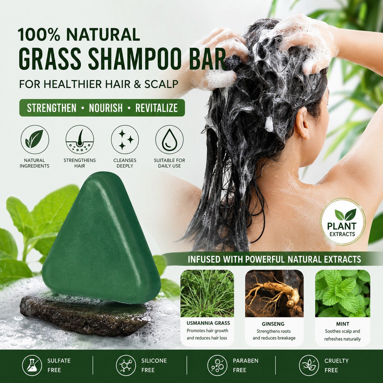Natural Herbal Shampoo Soap – Scalp Care & Deep Oil Control